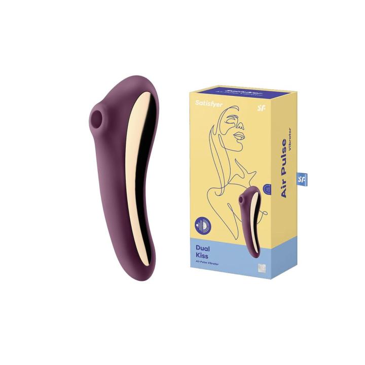 Satisfyer Dual Kiss Wine Red – stymulator 2w1 Air-Pulse i punkt g | Loris.pl