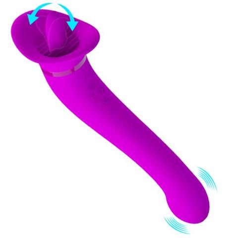 Stymulator z lizaniem i wibracjami 12+12 | Wodoodporny | Ładowanie USB