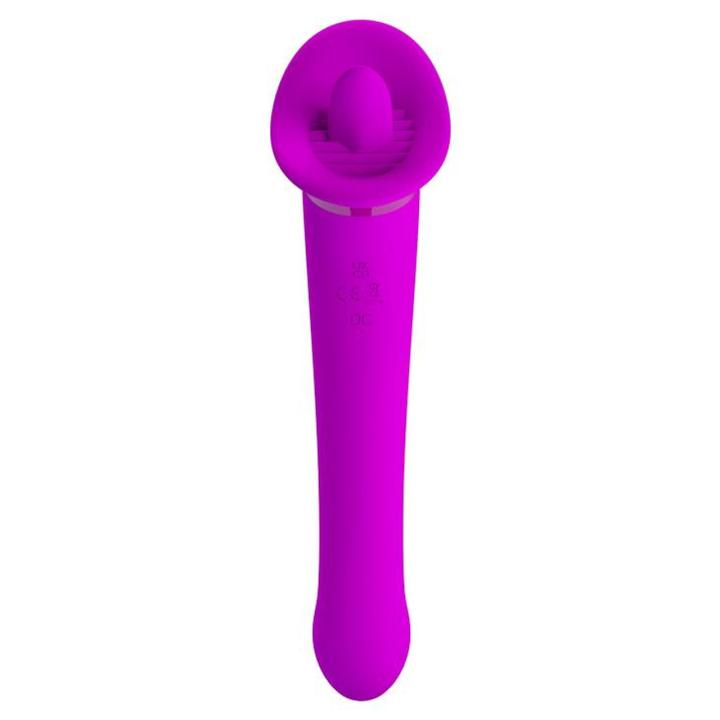 Stymulator z lizaniem i wibracjami 12+12 | Wodoodporny | Ładowanie USB