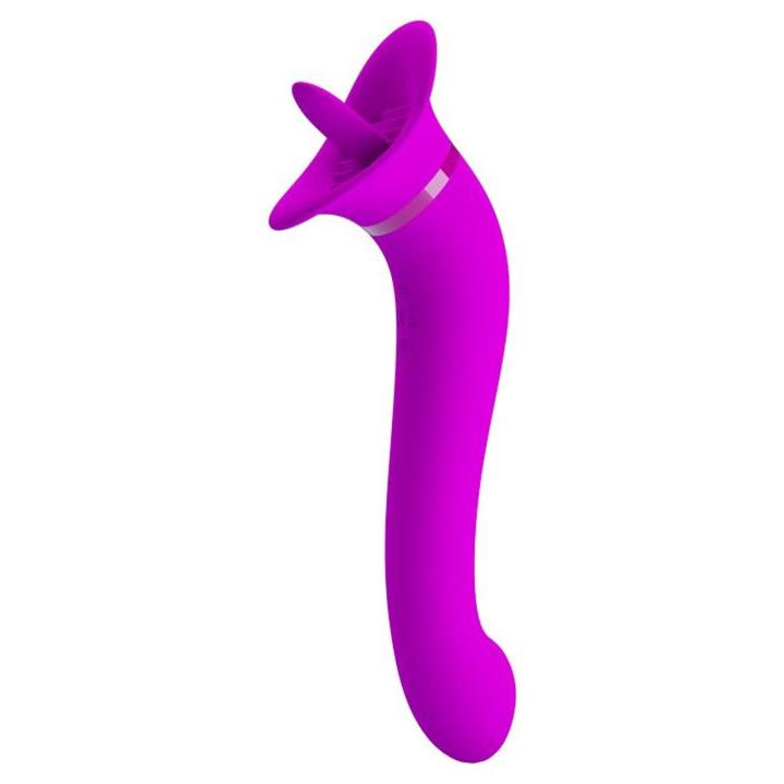Stymulator z lizaniem i wibracjami 12+12 | Wodoodporny | Ładowanie USB