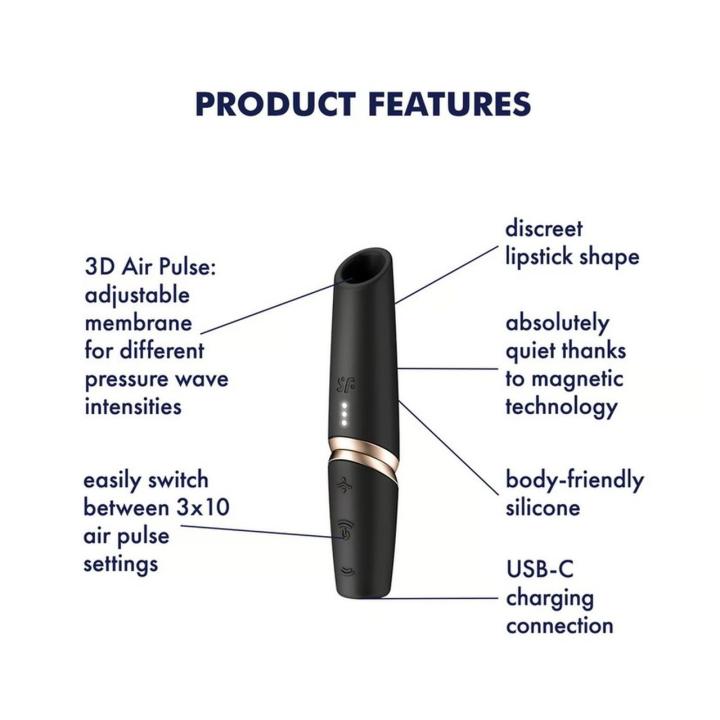 Stymulator łechtaczki w kształcie szminki z falami ciśnienia i IPX7 | Loris.pl