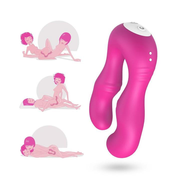 Różowy stymulator dla par – podwójna wibracja, wodoodporny, cichy