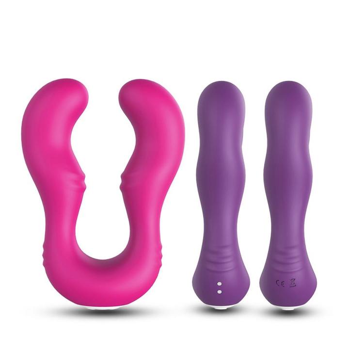 Różowy stymulator dla par – podwójna wibracja, wodoodporny, cichy