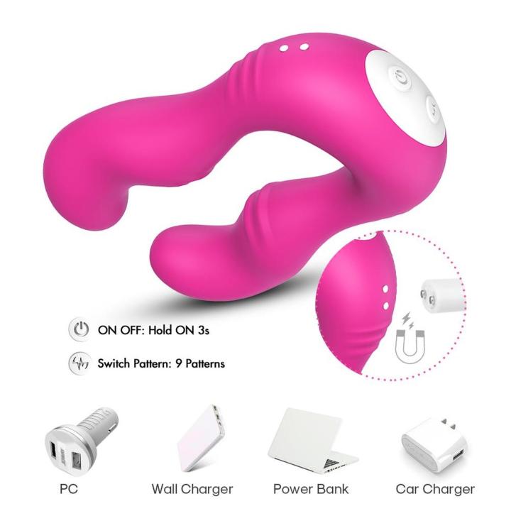 Różowy stymulator dla par – podwójna wibracja, wodoodporny, cichy