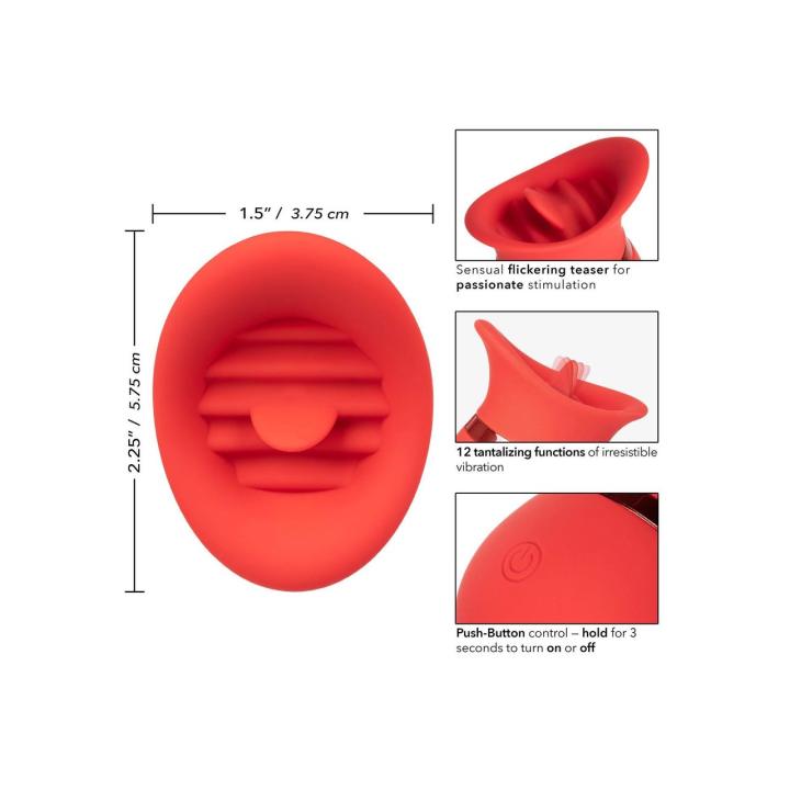 Mini stymulator łechtaczki z języczkiem czerwony | 12 trybów | USB