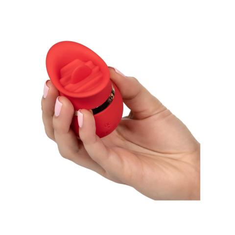 Mini stymulator łechtaczki z języczkiem czerwony | 12 trybów | USB