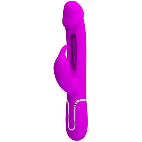 Wibrator króliczek 3w1 z języczkiem i 2 silnikami | magnetyczne ładowanie USB