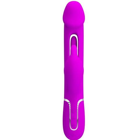Wibrator króliczek 3w1 z języczkiem i 2 silnikami | magnetyczne ładowanie USB