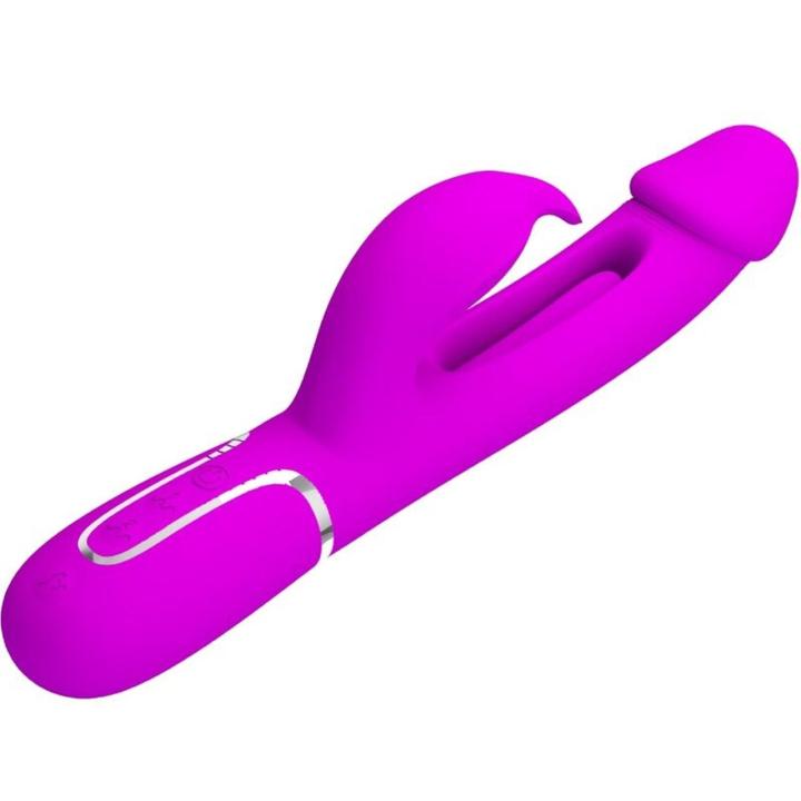 Wibrator króliczek 3w1 z języczkiem i 2 silnikami | magnetyczne ładowanie USB