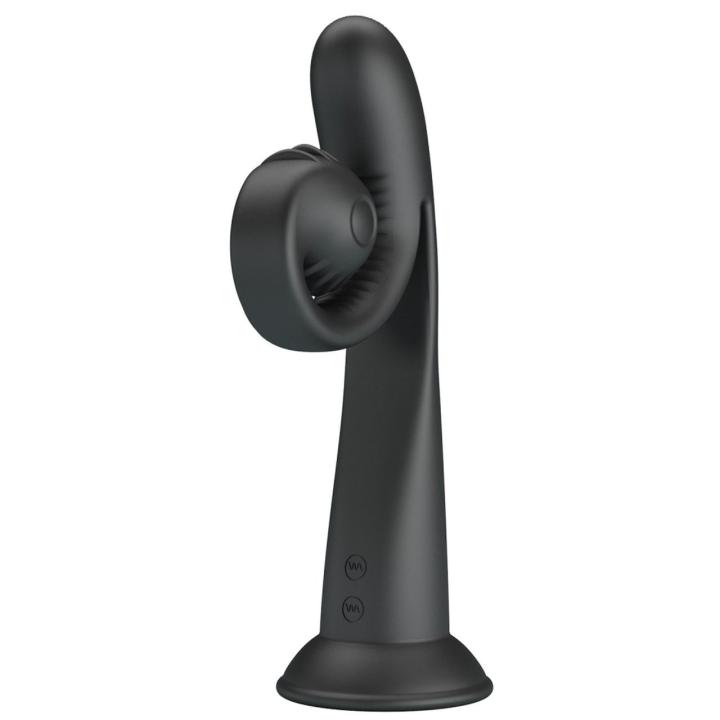 Czarny stymulator króliczek z wypustkami | 10 trybów | USB | Loris.pl