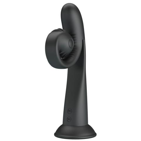 Czarny stymulator króliczek z wypustkami | 10 trybów | USB
