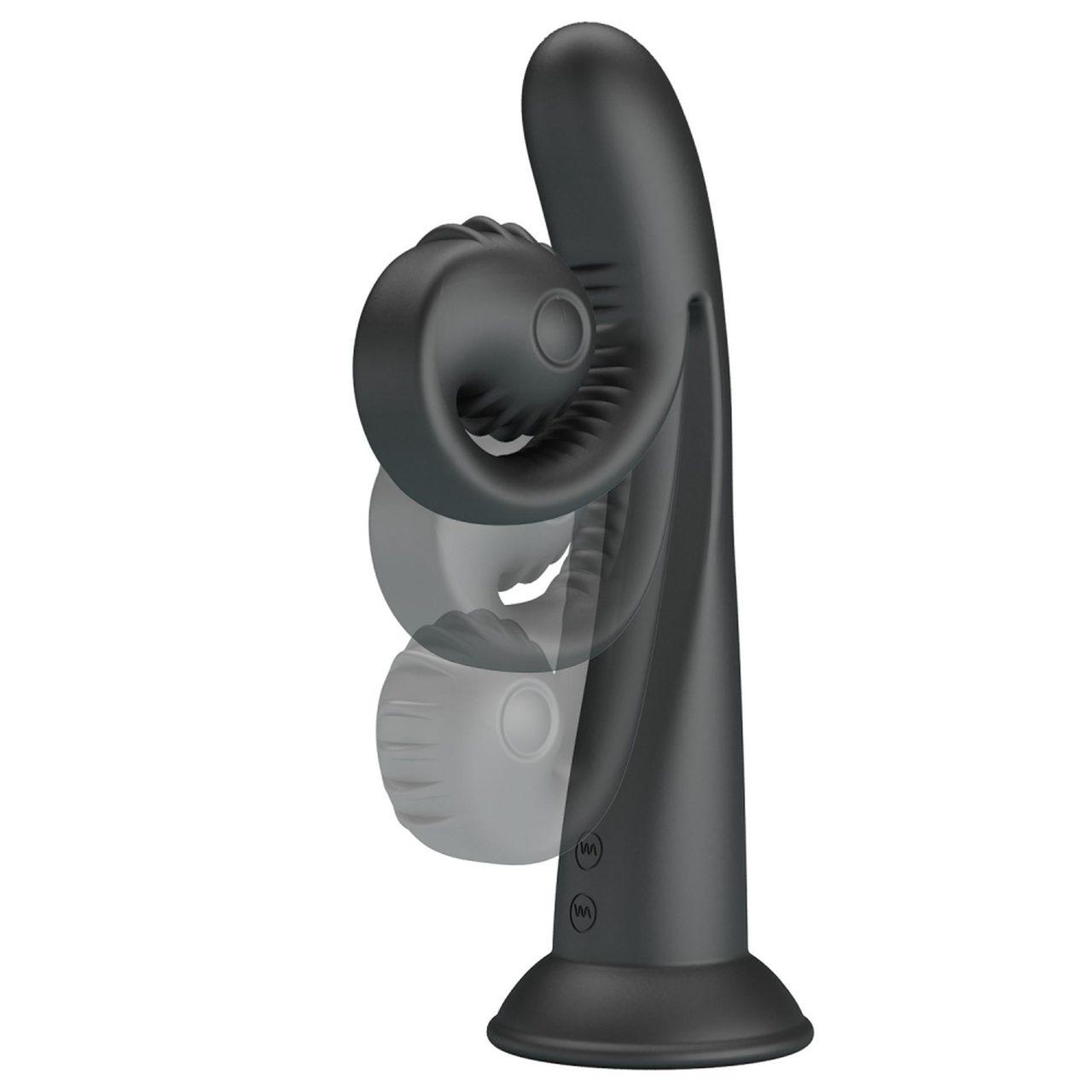 Czarny stymulator króliczek z wypustkami | 10 trybów | USB | Loris.pl