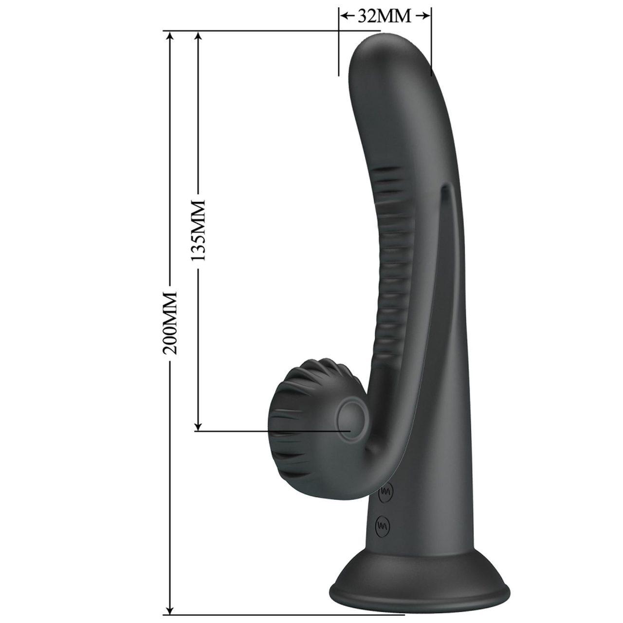 Czarny stymulator króliczek z wypustkami | 10 trybów | USB | Loris.pl