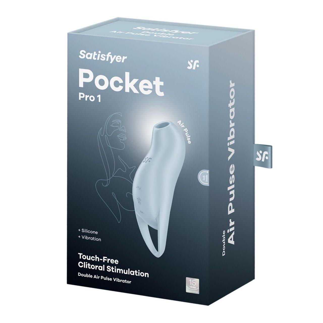 Satisfyer Pocket Pro 1 Blue – stymulator łechtaczki 2w1 air pulse i wibracje