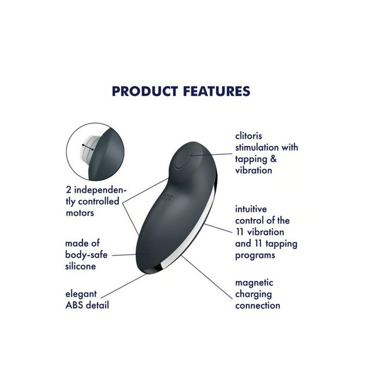 Satisfyer Tap & Climax 2 Grey – stymulator łechtaczki z tapping | Loris.pl