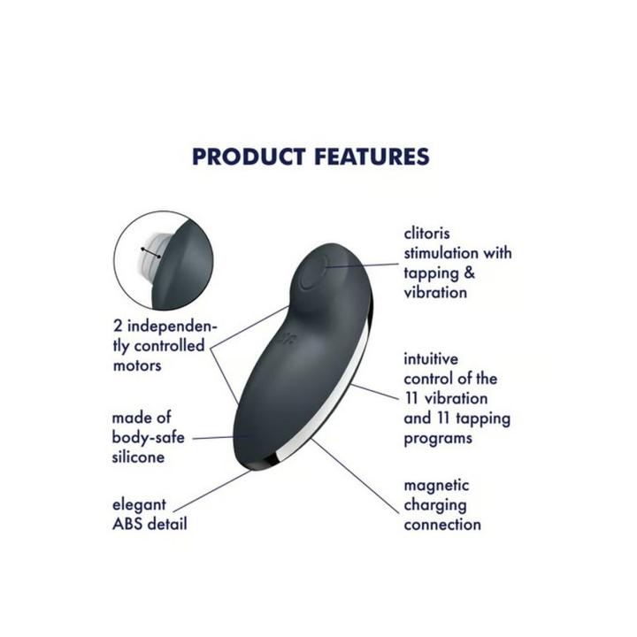 Satisfyer Tap & Climax 2 Grey – stymulator łechtaczki z tapping