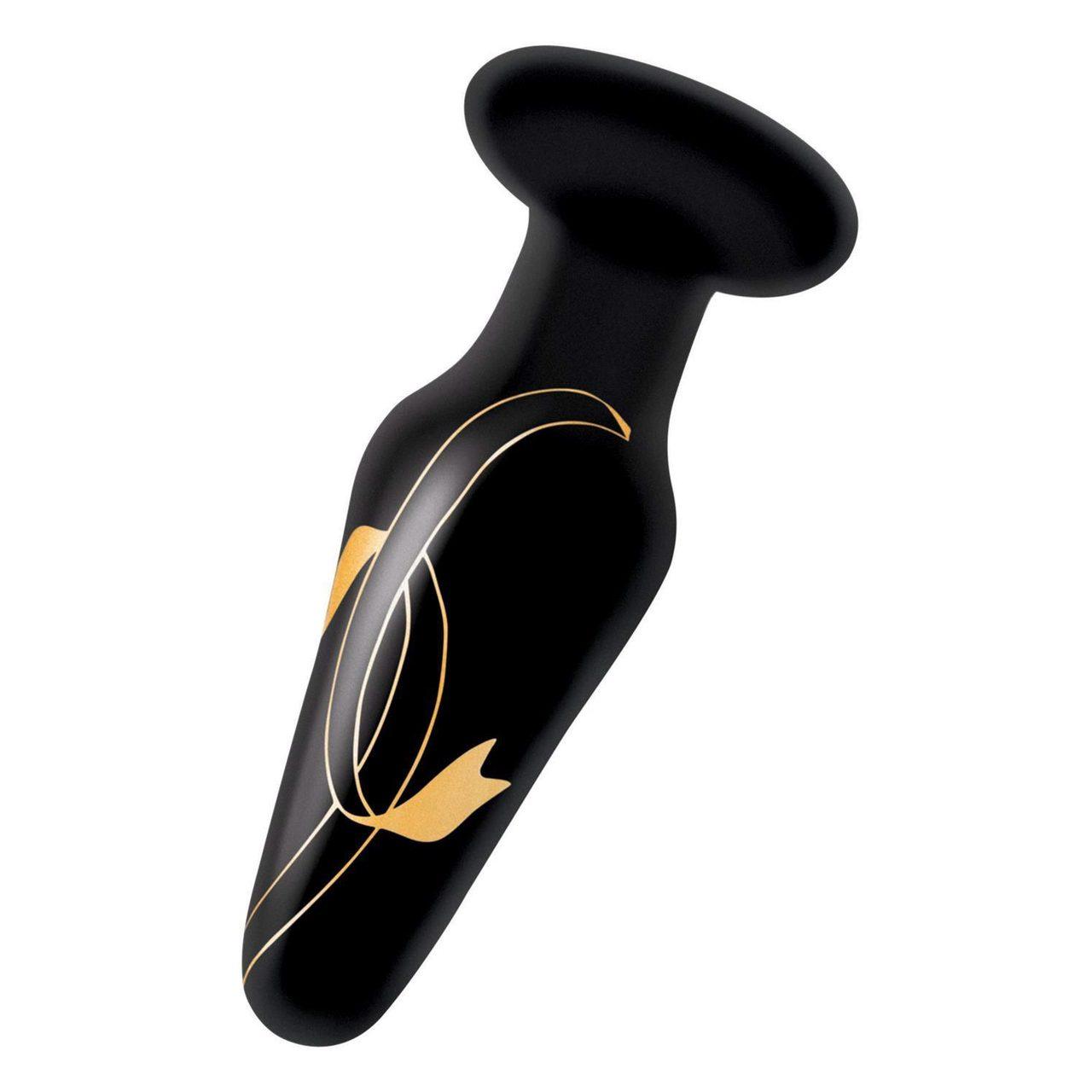 Szklany plug analny 10,1 cm z woreczkiem | Dla początkujących