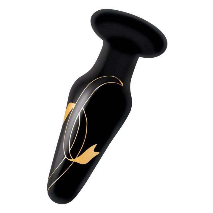 Szklany plug analny 10,1 cm z woreczkiem | Dla początkujących