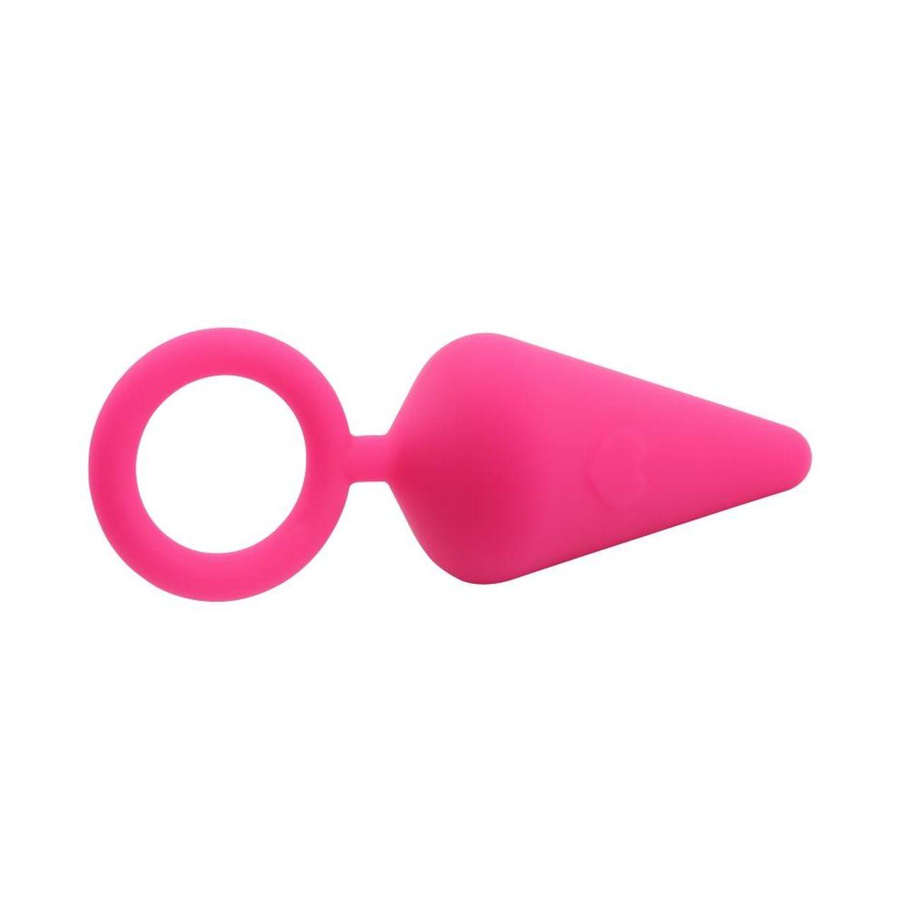 Różowy plug analny z silikonu z uchwytem O-ring | Loris.pl