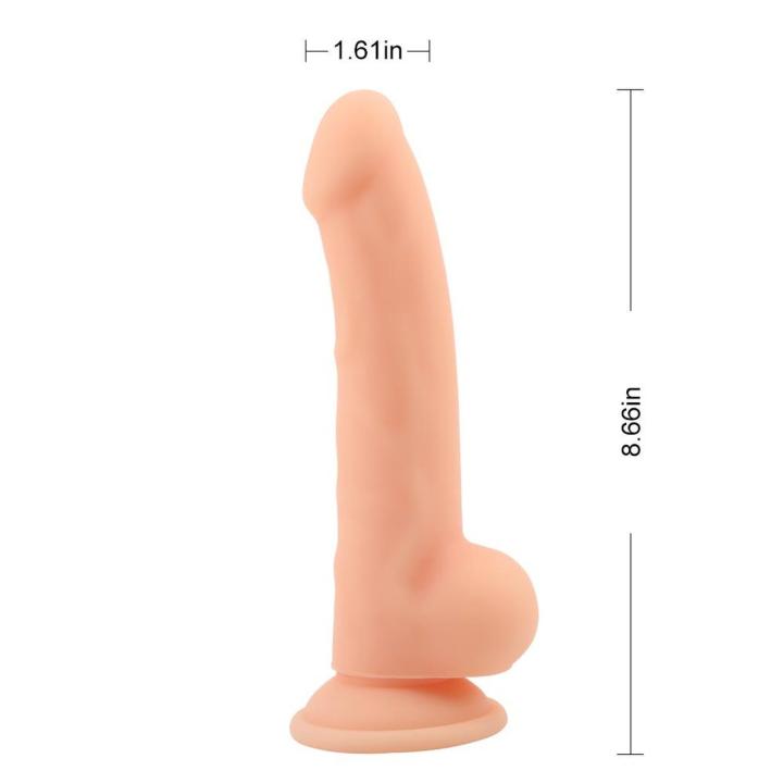 Cieliste dildo realistyczne 21 cm z przyssawką | Loris.pl