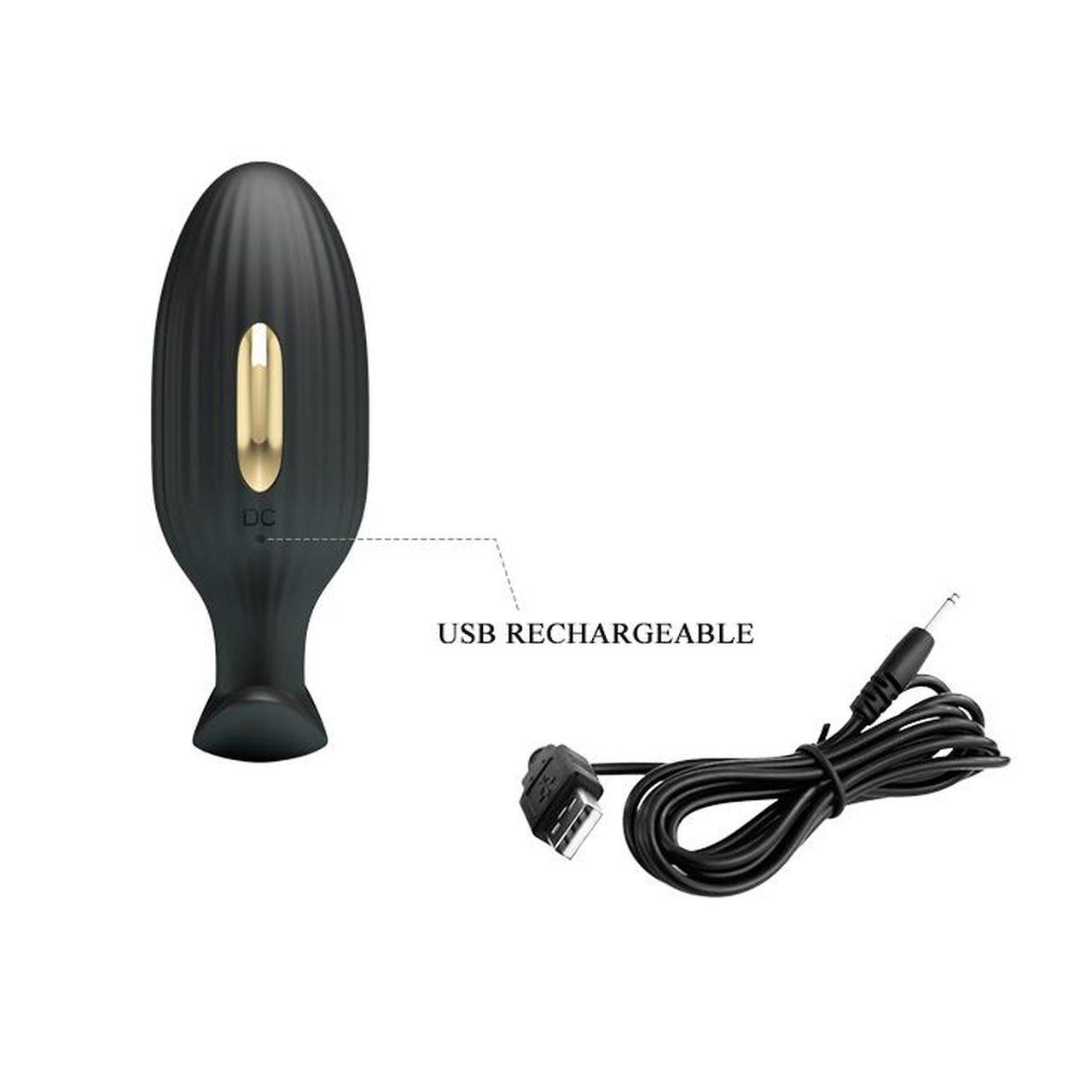 Plug analny z aplikacją USB i e-stymulacją – 12 trybów | Loris.pl