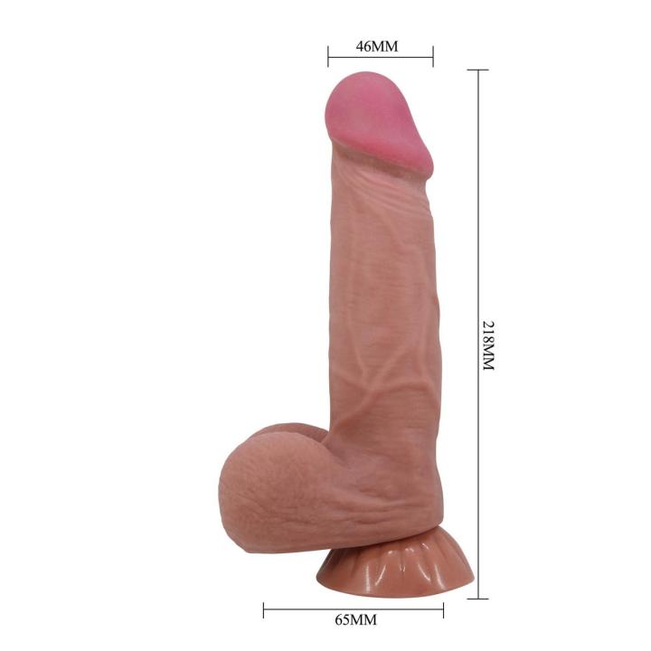 Realistyczne dildo z przyssawką 21,6 cm – przesuwana skóra