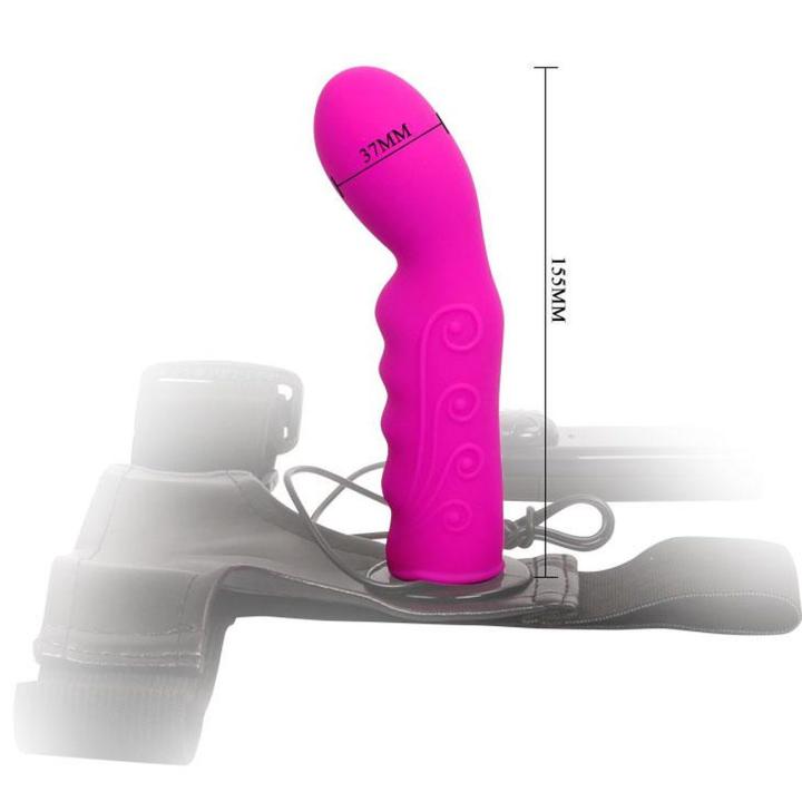 Strap-on z wibracją i pilotem – silikonowy z uprzężą