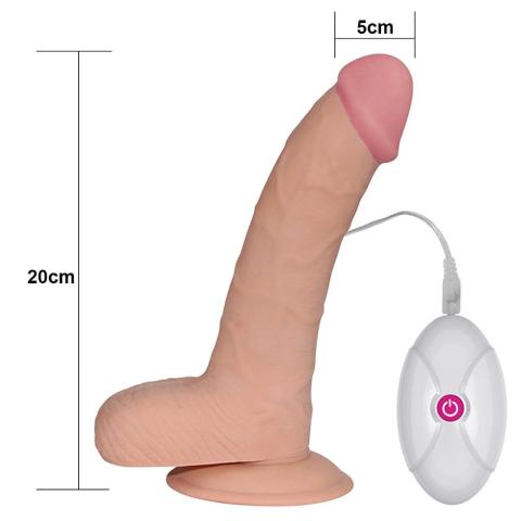 Realistyczne dildo wibracyjne z przyssawką 22,4 cm | 10 trybów