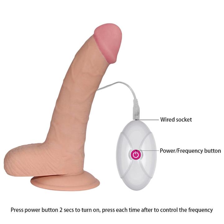 Realistyczne dildo wibracyjne z przyssawką 22,4 cm | 10 trybów