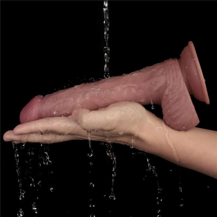 Realistyczne dildo wibrujące 22,8 cm z przyssawką | 10 trybów