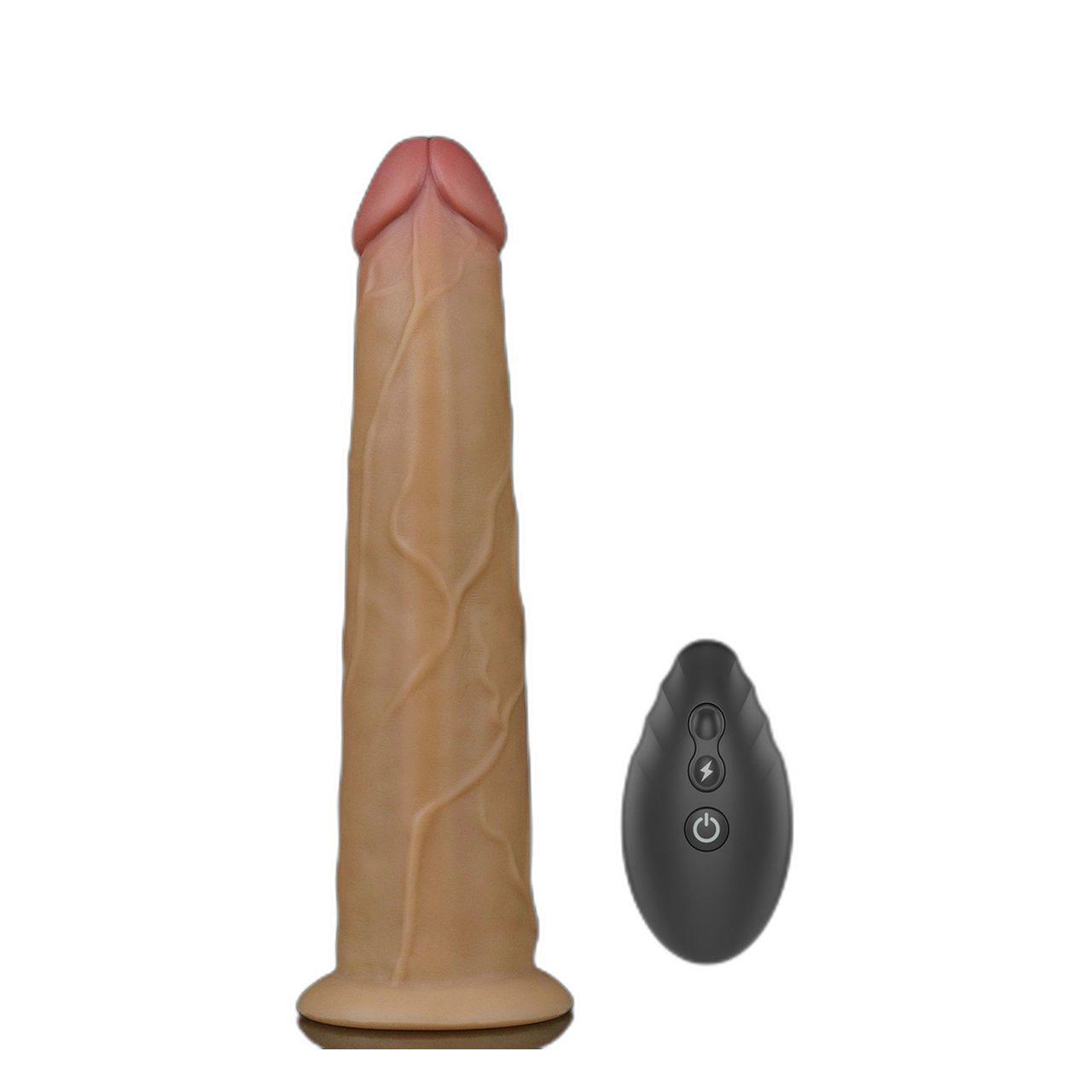 Realistyczne dildo rotacyjne 22,9 cm z pilotem i wibracjami | Loris.pl