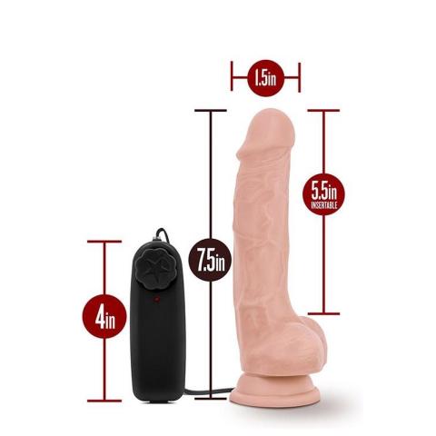 Realistyczny wibrator 19 cm z przyssawką i wibracjami