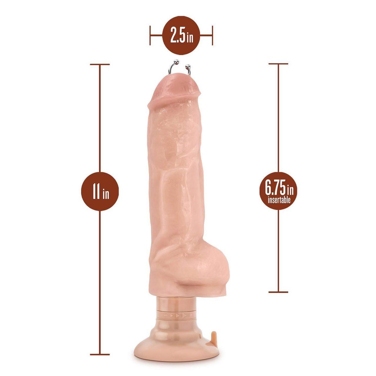 Realistyczny wibrator z przyssawką i kolczykiem 33 cm – mocne wibracje | Loris.pl