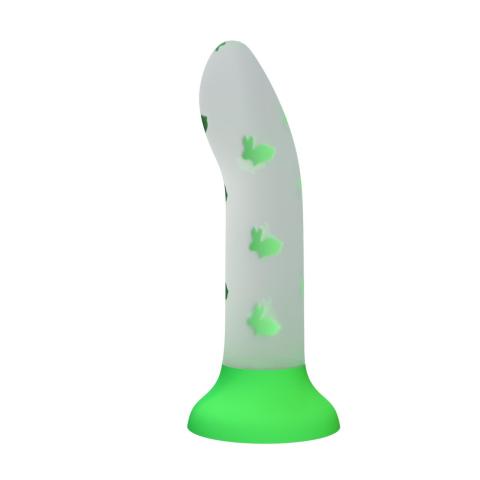 Świecące dildo analne z przyssawką - silikonowe