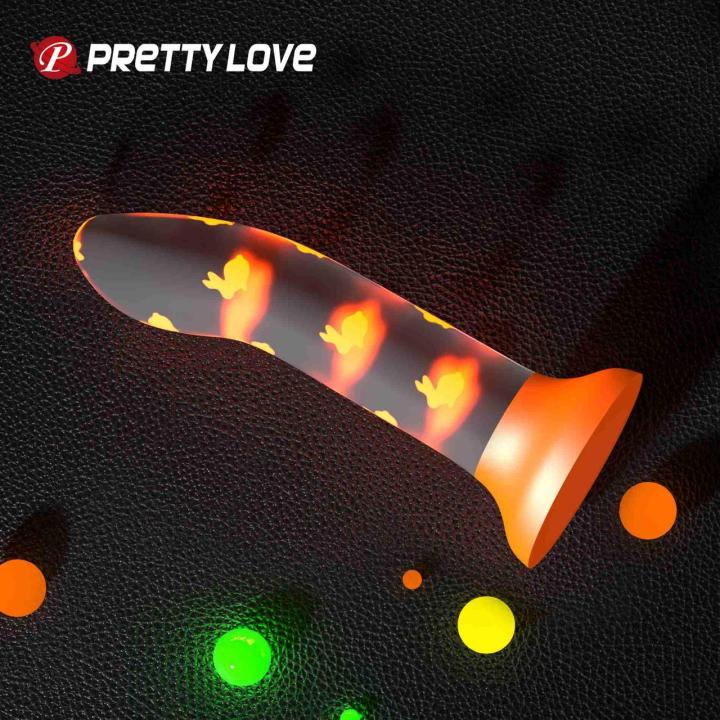 Świecące dildo analne z przyssawką | Silikon
