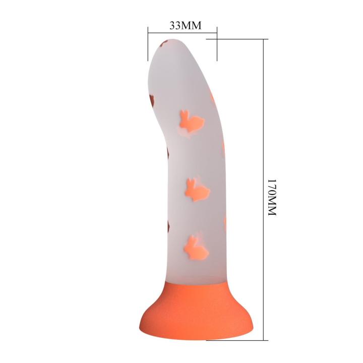 Świecące dildo analne z przyssawką | Silikon