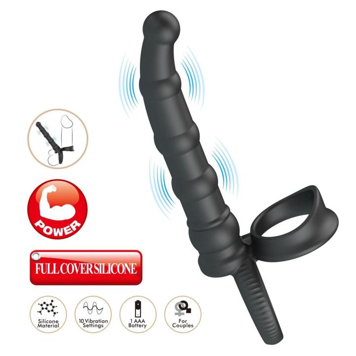 Pierścień erekcyjny z wtyczką analną 10 trybów wibracji