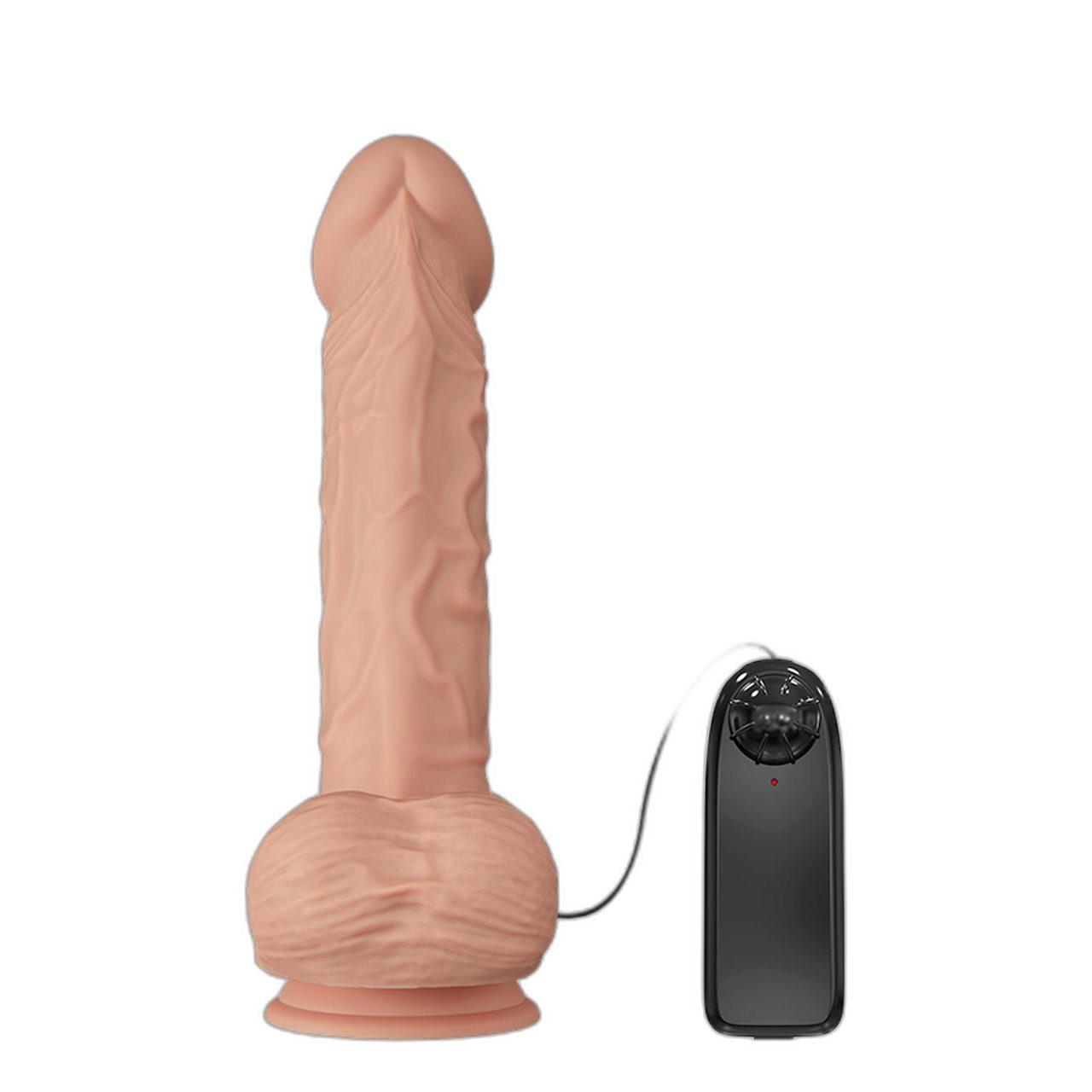 Realistyczne dildo wibracyjne z przyssawką 25,5 cm | Loris.pl