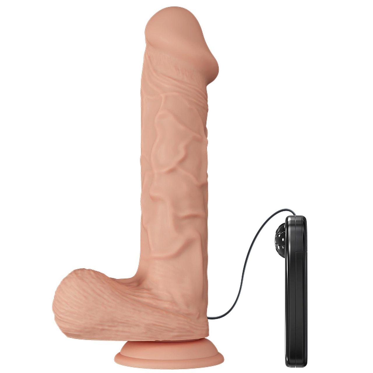 Realistyczne dildo wibracyjne z przyssawką 25,5 cm | Loris.pl
