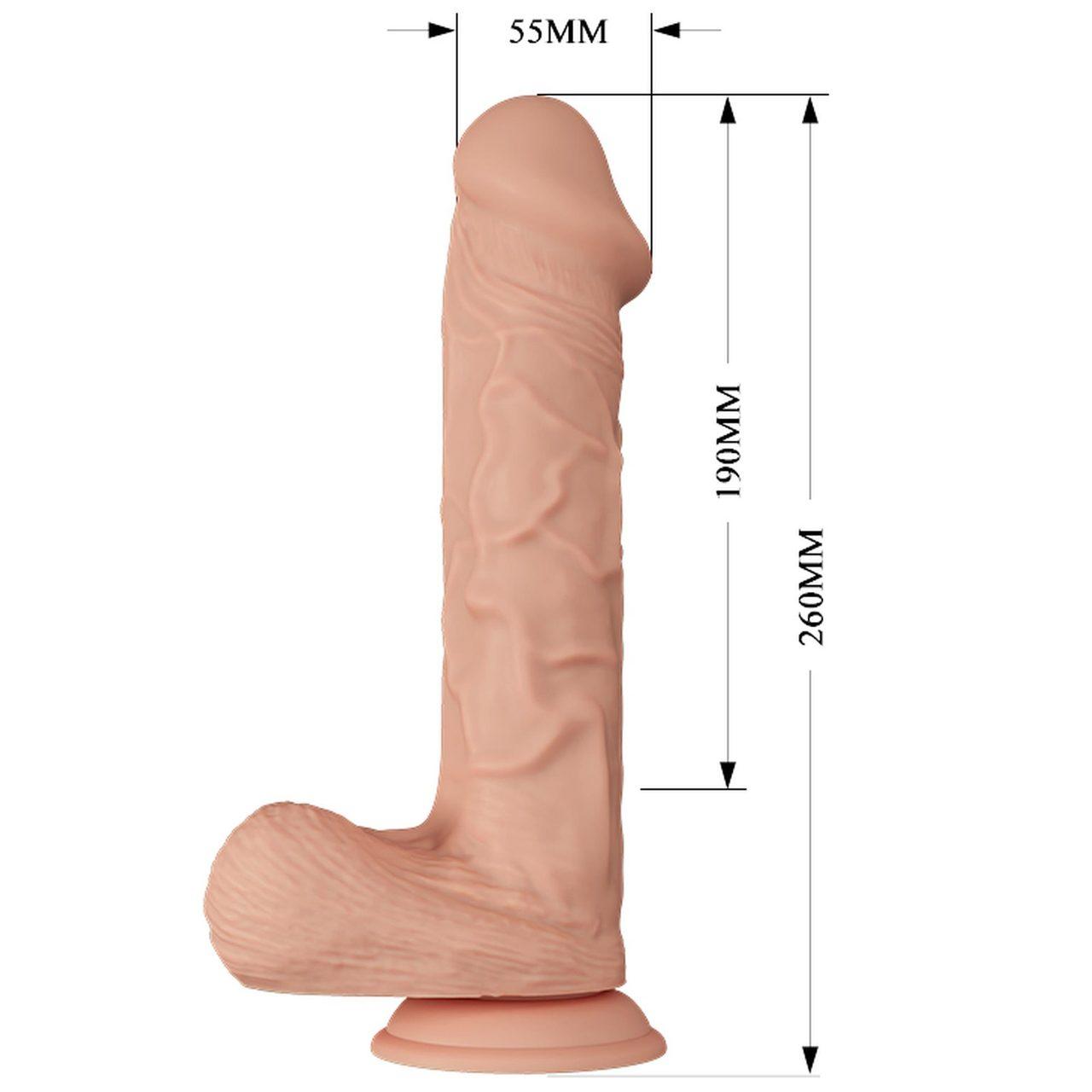 Realistyczne dildo wibracyjne z przyssawką 25,5 cm | Loris.pl