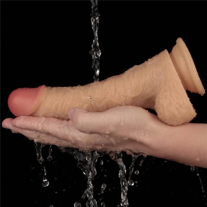 Realistyczne dildo wibrujące 21,6 cm z przyssawką | Wodoodporne