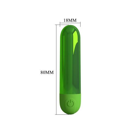 Zielony mini wibrator bullet - 10 trybów, metaliczne wykończenie