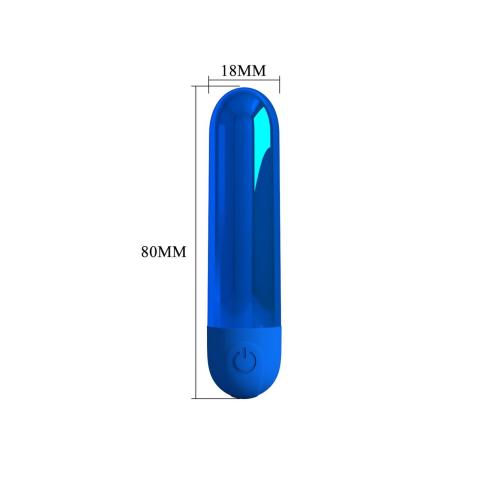 Mini wibrator bullet ładowany usb niebieski | 10 trybów