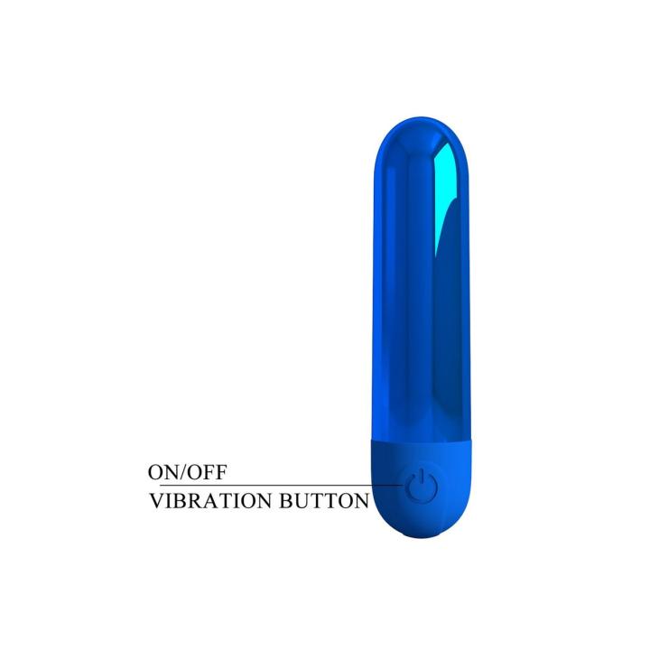 Mini wibrator bullet ładowany usb niebieski | 10 trybów