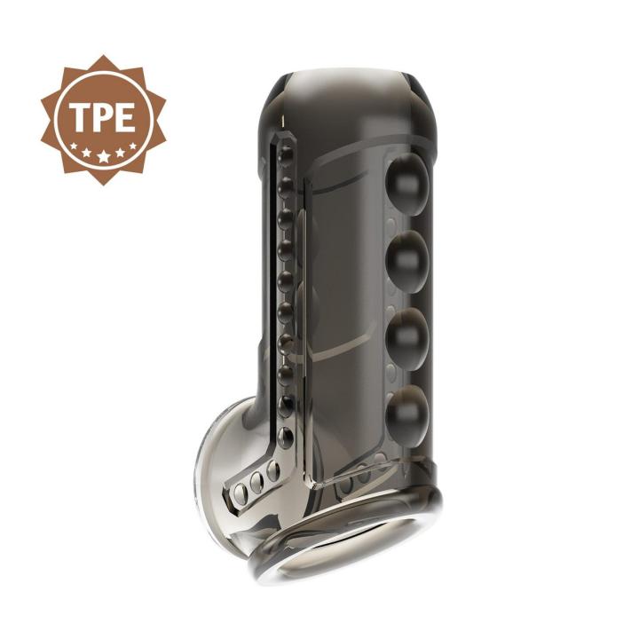 Przelotowa nakładka na penisa TPE z teksturą | Wodoodporna | Loris.pl