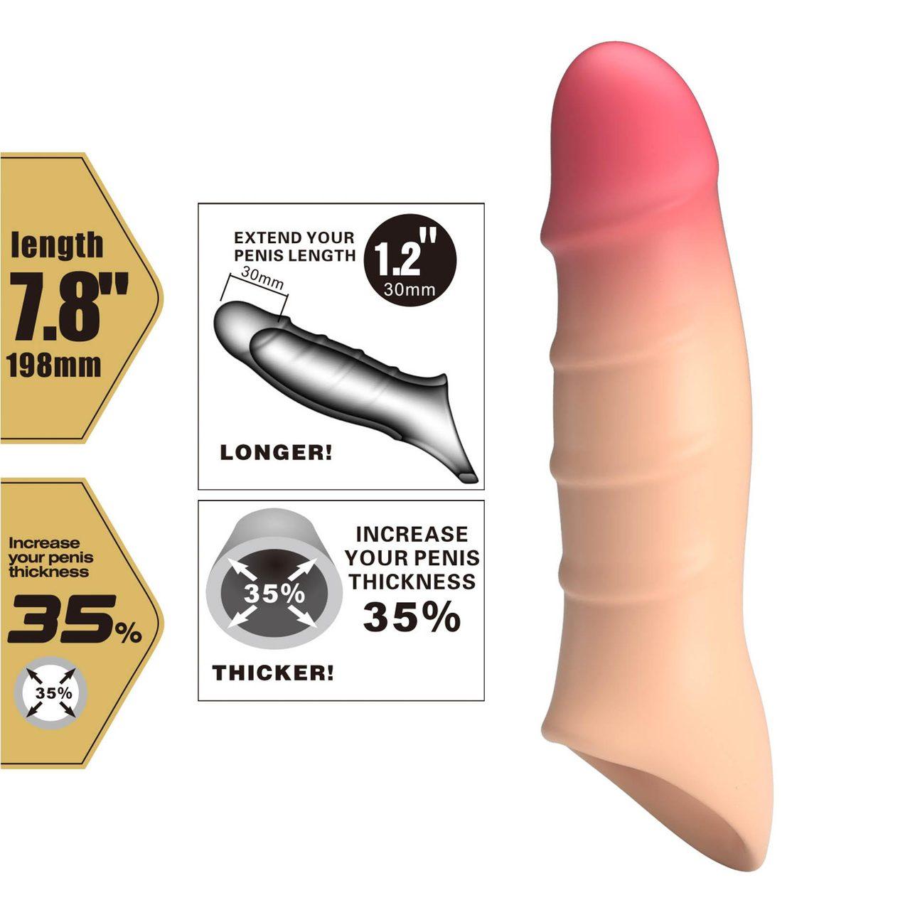 Realistyczna nakładka na penisa przedłużka z TPE – żyłkowana | Loris.pl