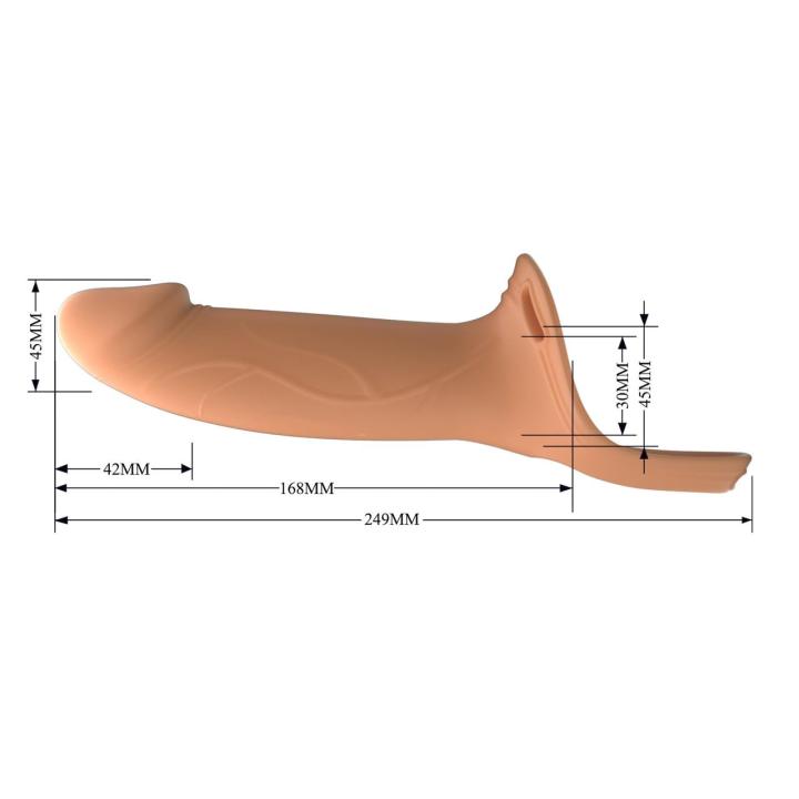 Uprząż z pustym dildo 16,5 cm – strap on bez wibracji, regulowana