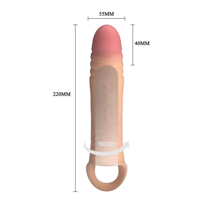 Realistyczna nakładka na penisa z wibracjami 22,1 cm