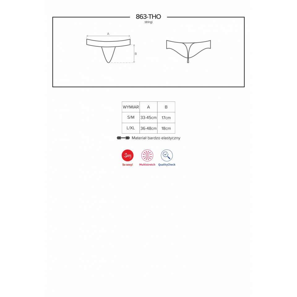 Czerwone stringi Obsessive 863-THO-3 z zalotną falbaną