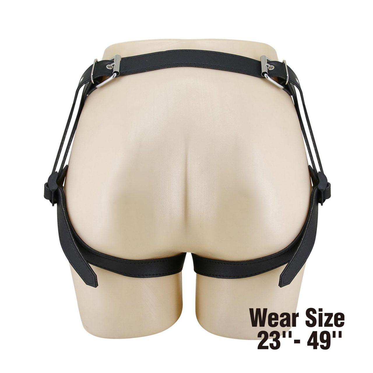 Majtki harness strap-on z O-ringiem czarno-niebieskie | Loris.pl